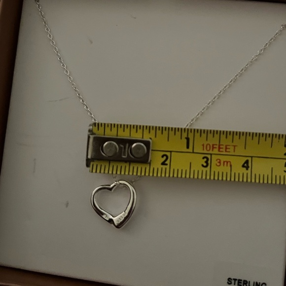 NWB Sparkle & Shine Sterling Silver 925 Open Heart Pendant Necklace - Picture 6 of 7